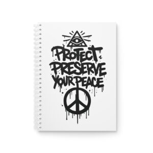 Preserve Your Peace Spiral Notebook — Graffiti Peace Sign Journal