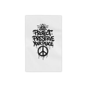 Beach Towel — "Protect Preserve Your Peace" Graffiti Peace Sign
