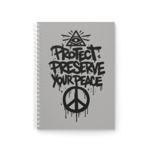 Preserve Your Peace Spiral Notebook — Graffiti Peace Sign Journal