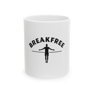 Breakfree Silhouette Ceramic Mug – Inspirational Coffee Cup (11oz, 15oz)
